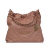 C22 TOTE corner detail showing leather stitching
