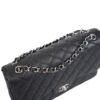 JUMBO DOUBLE FLAP SHW corner detail showing leather stitching