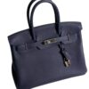 HERMÈS BIRKIN 30 interior open view showing compartments and lining