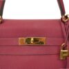 HERMÈS KELLY 28 corner detail showing leather stitching
