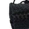 Bottega Veneta Andiamo Medium Black Woven Leather Bag – Close Up of Top Handle and Side Intrecciato Texture | KC Luxury Bags