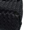 Bottega Veneta Andiamo Medium Black Bag – Macro Close Up of Signature Intrecciato Woven Leather Pattern Detail | KC Luxury Bags