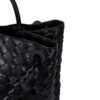 Bottega Veneta Andiamo Medium Black Bag – Close Up Back Corner Showing Intrecciato Woven Leather Texture | KC Luxury Bags