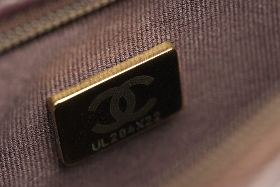 Chanel Serial Stickers Vs. Microchips: How To Date And Authenticate Your Chanel Bag 2 Engraved Chanel Microchip Plaque With Cc Logo And 8-Character Code
