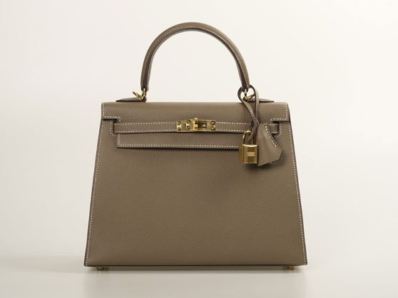 Hermès Kelly in taupe Epsom leather with gold hardware