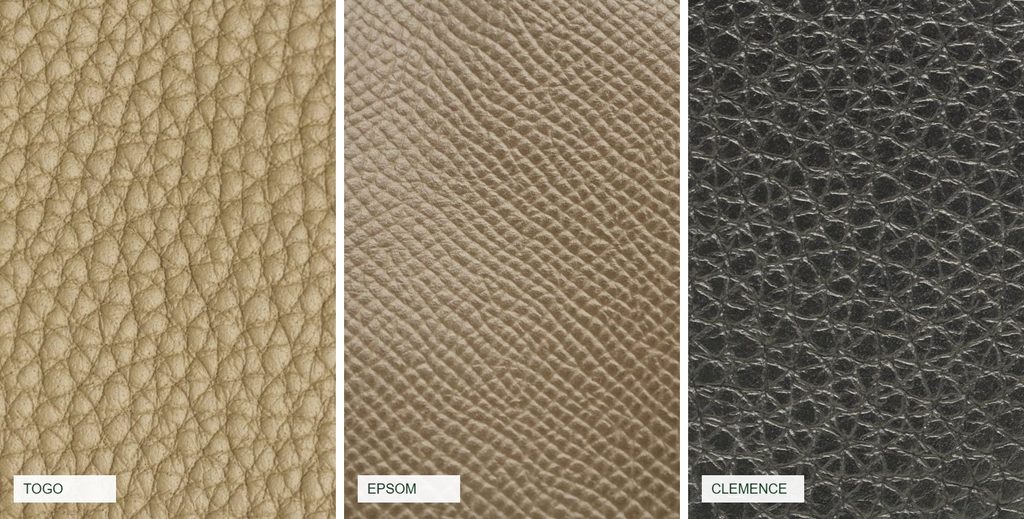 Hermès Togo Vs. Epsom Vs. Clemence: Which Leather Holds Value And Shape Best? 1 Hermès Togo, Epsom And Clemence Leather Grain Side By Side